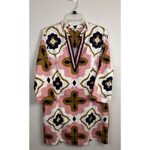 Boden Multicolor Geometric Long Sleeve Dress